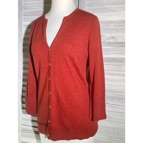 Carole Little Med Merino Wool Cardigan - Picture 4 of 16